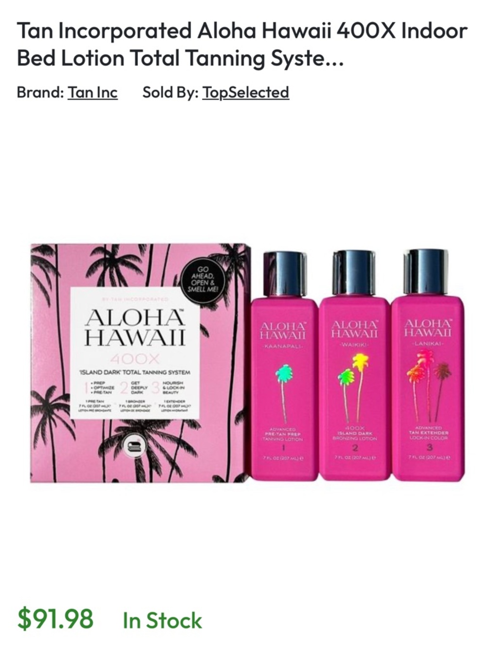 🌺 Aloha Hawaii 400X Island Dark Total Tanning System -